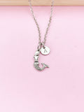 Silver Mermaid Charm Necklace, Christmas Gift for Sister, N5695D