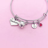 Thank you Bracelet, Water Polo Volleyball Heart Charm, Coach Gifts, N115A
