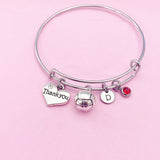 Thank you Bracelet, Water Polo Volleyball Heart Charm, Coach Gifts, N115A