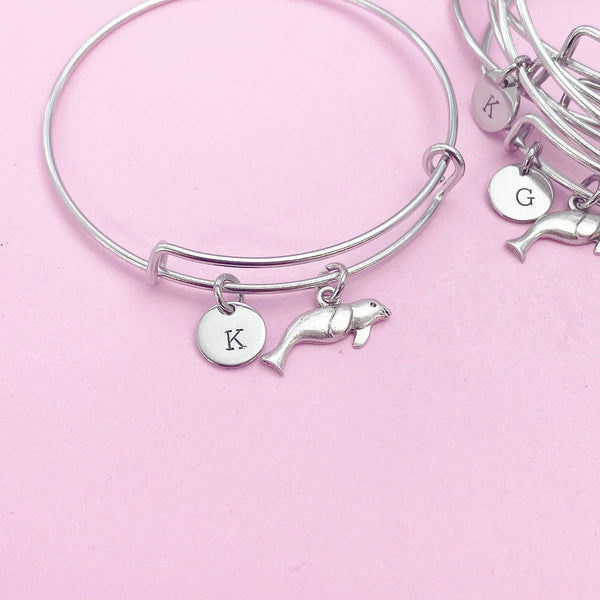 Seal Bracelet, Biologist Gift, Birthday Gift, Personized Initial Bracelet, N5093