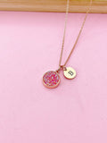 Rose Gold Pink Druzy Necklace, N5259