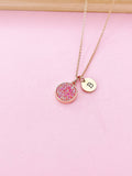 Rose Gold Pink Druzy Necklace, N5259