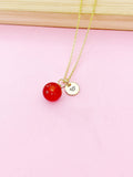Gold Natural Carnelian Necklace, N5384