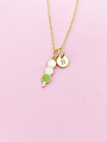 Japanese Dango Necklace, Japanese Dango Charm, Japanese Dango Jewelry Gift, Personalized Initial Gift, N4433