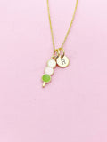 Japanese Dango Necklace, Japanese Dango Charm, Japanese Dango Jewelry Gift, Personalized Initial Gift, N4433