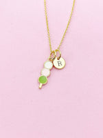 Japanese Dango Necklace, Japanese Dango Charm, Japanese Dango Jewelry Gift, Personalized Initial Gift, N4433
