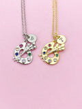 Gold or Silver Artist Palette Charm Necklace, N4054A