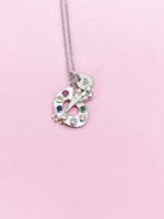Silver Artist Palette Necklace, N4054B