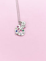 Silver Artist Palette Necklace, N4054B