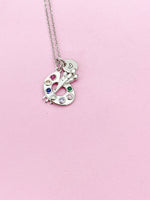 Silver Artist Palette Necklace, N4054B