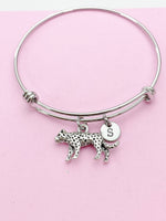 Leopard Bracelet, Big Cat, Personized Initial Bracelet, N4954