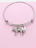 Leopard Bracelet, Big Cat, Personized Initial Bracelet, N4954