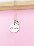 Gold or Silver Goals Charm Necklace, D458