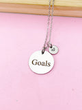 Gold or Silver Goals Charm Necklace, D458