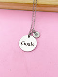 Gold or Silver Goals Charm Necklace, D458