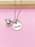 Gym Weight Training Kettlebell Goals Charm Necklace, N2594D