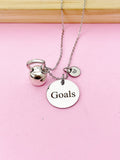 Gym Weight Training Kettlebell Goals Charm Necklace, N2594D