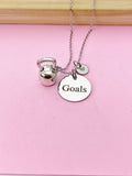 Gym Weight Training Kettlebell Goals Charm Necklace, N2594D