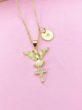 Gold Holy Spirit Dove Cross Necklace, N4815