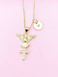 Gold Holy Spirit Dove Cross Necklace, N4815