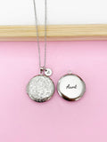 Silver Aunt Locket Charm Necklace, Nina, Grandma, Grandmother, Mom, Great Aunt, Great Grandma, Godmother, Godsister, Option D461