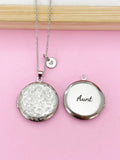 Silver Aunt Locket Charm Necklace, Nina, Grandma, Grandmother, Mom, Great Aunt, Great Grandma, Godmother, Godsister, Option D461