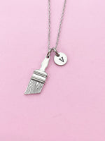 Silver Paintbrush Charm Necklace, Artist Gifts, N1507B