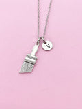 Silver Paintbrush Charm Necklace, Artist Gifts, N1507B