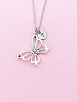 Silver Butterfly Charm Necklace, N131