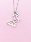 Silver Butterfly Charm Necklace, N131