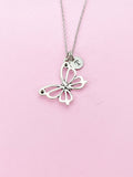 Silver Butterfly Charm Necklace, N131