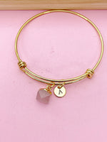 Rose Quartz Bracelet, Natural Gemstone Jewelry, N3926