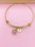 Rose Quartz Bracelet, Natural Gemstone Jewelry, N3926