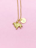 Gold Collie Dog Charm Necklace, N507