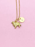 Gold Collie Dog Charm Necklace, N507