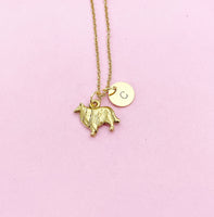 Gold Collie Dog Charm Necklace, N507