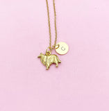 Gold Collie Dog Charm Necklace, N507