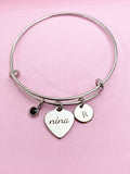 Stainless Steel Heart Nina Bracelet, Best Christmas Gift for Nina, N4193B