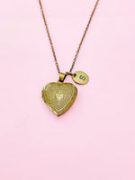 Bronze Heart Locket Pendant Necklace, N561