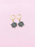 Halloween Earrings, Black Spider Web Earrings, N2991