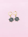 Halloween Earrings, Black Spider Web Earrings, N2991