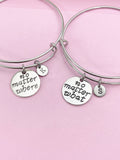 No Matter Where No Matter What Bracelet Gift, Personalized Initial Gift, N4559