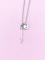 Silver Arrow Sagittarius Charm Necklace, Personalized Gift, N1544