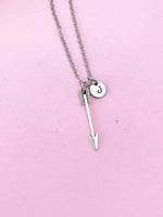 Silver Arrow Sagittarius Charm Necklace, Personalized Gift, N1544