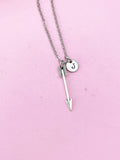 Silver Arrow Sagittarius Charm Necklace, Personalized Gift, N1544