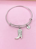 Silver Cowboy Boot Bracelet, Cowboy Boot Charm, N5041