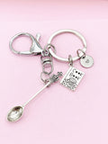 Silver Cookbook Cross Crown Spoon Charm Keychain, N5686