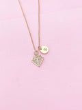 Rose Gold Diamond Charm Necklace, N5687