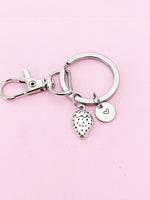 Silver Strawberry Charm Keychain Christmas Jewelry Gifts, N355