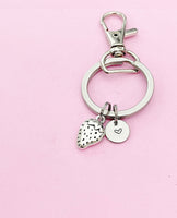 Silver Strawberry Charm Keychain Christmas Jewelry Gifts, N355